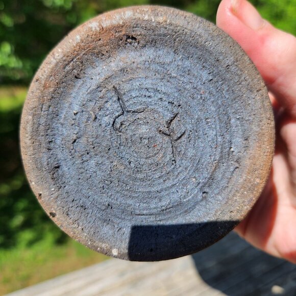 Vintage Raku Japanese Tea Ceremony Cup Signed Artisan Handcrafted Ceramic 3"H X - Picture 2 of 13